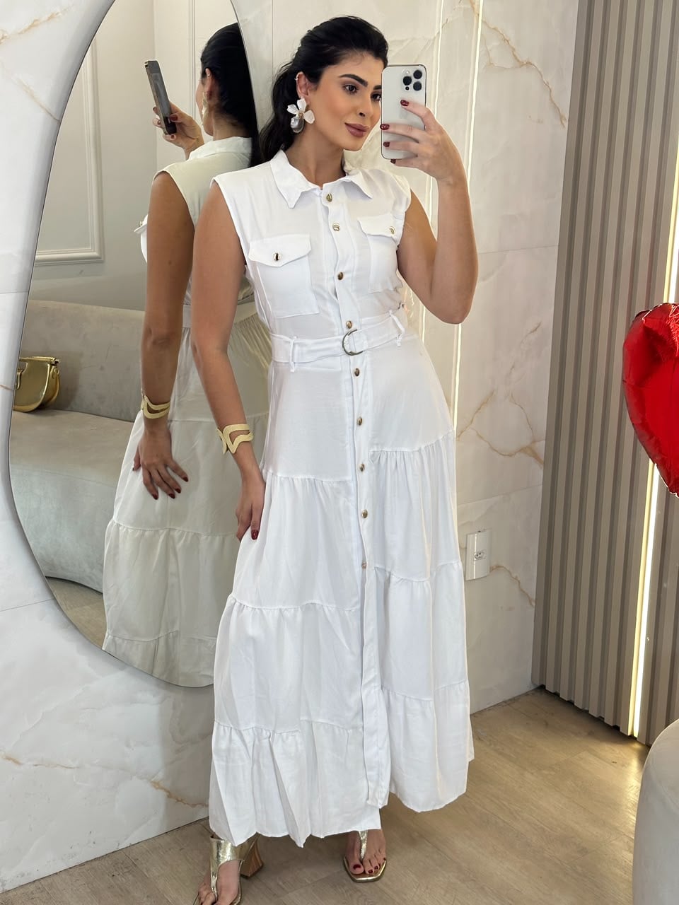 vestido mid com botÕes lorrayne preto
